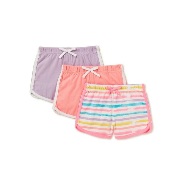 Dreamstar Toddler Girls Knit Dolphin Shorts, 3-Pack, Sizes, 2T-4T ...
