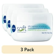 (3 pack) NIVEA Soft Refreshingly Soft Moisturizing Cream for Face, Body and Hands, Jojoba Oil, 16 oz