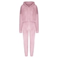 thumbnail image 5 of Fanxing Teen Girls Fleece Sweatsuits 3 Piece Outfits Juniors Crewneck Pullover Hoodies Sweatshirts with Sweatpants 3 Piece Matching Sets Comfort Lounge Wear Pink,XL, 5 of 5