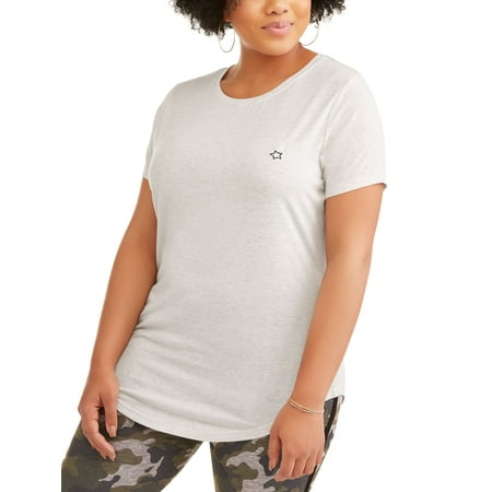 Junior's Plus Jersey Crew Tee