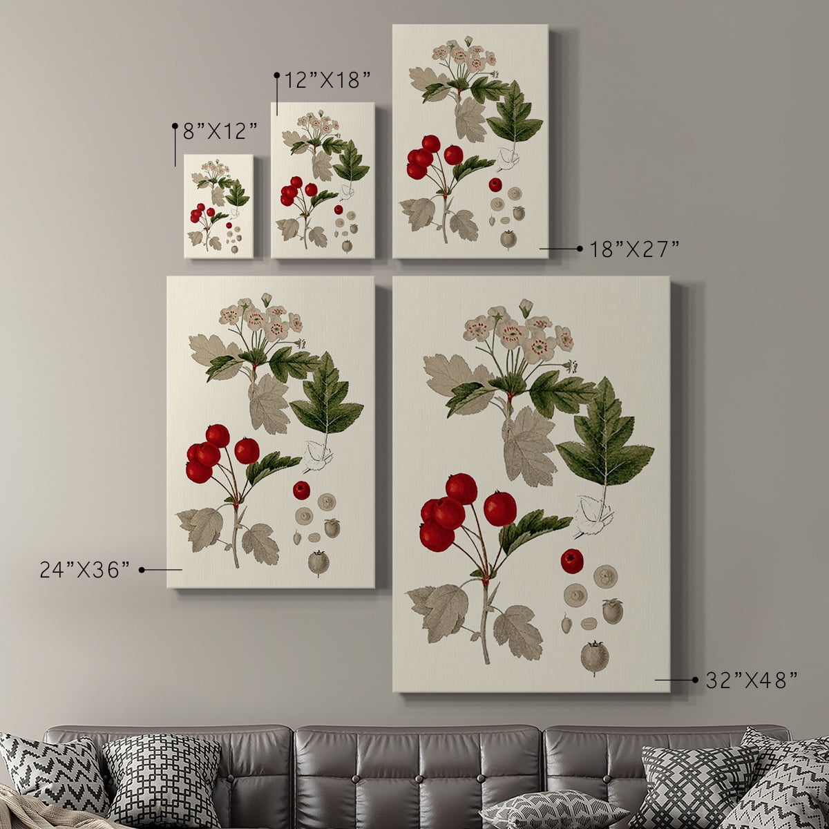 Leaves & Berries III Premium Gallery Wrapped Canvas - Ready to Hang