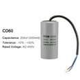 thumbnail image 2 of Uxcell 200uf AC 450V 50/60 Hz CD60 Motor Star Capacitor 1 Pack, 2 of 4