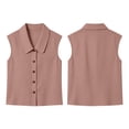 thumbnail image 7 of Dressy Collared Linen Tank Tops for Women Summer Loose Button Down Sleeveless Blouses Business Casual Shirts, 7 of 7