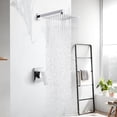 thumbnail image 2 of Pop Sanitaryware Juego De Grifo De Ducha Cromado Para Baño, Sistema De Cabezal De Ducha Mezclador Tipo Lluvia De 10 Pulgadas, Kit De Ajuste De Ducha De Una Sola Manija Montado En La Pared Con Válvula, 2 of 7