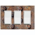 thumbnail image 1 of Metal Light Switch Plate Outlet Cover Image of Rusted Crosshatch MET004, 1 of 14