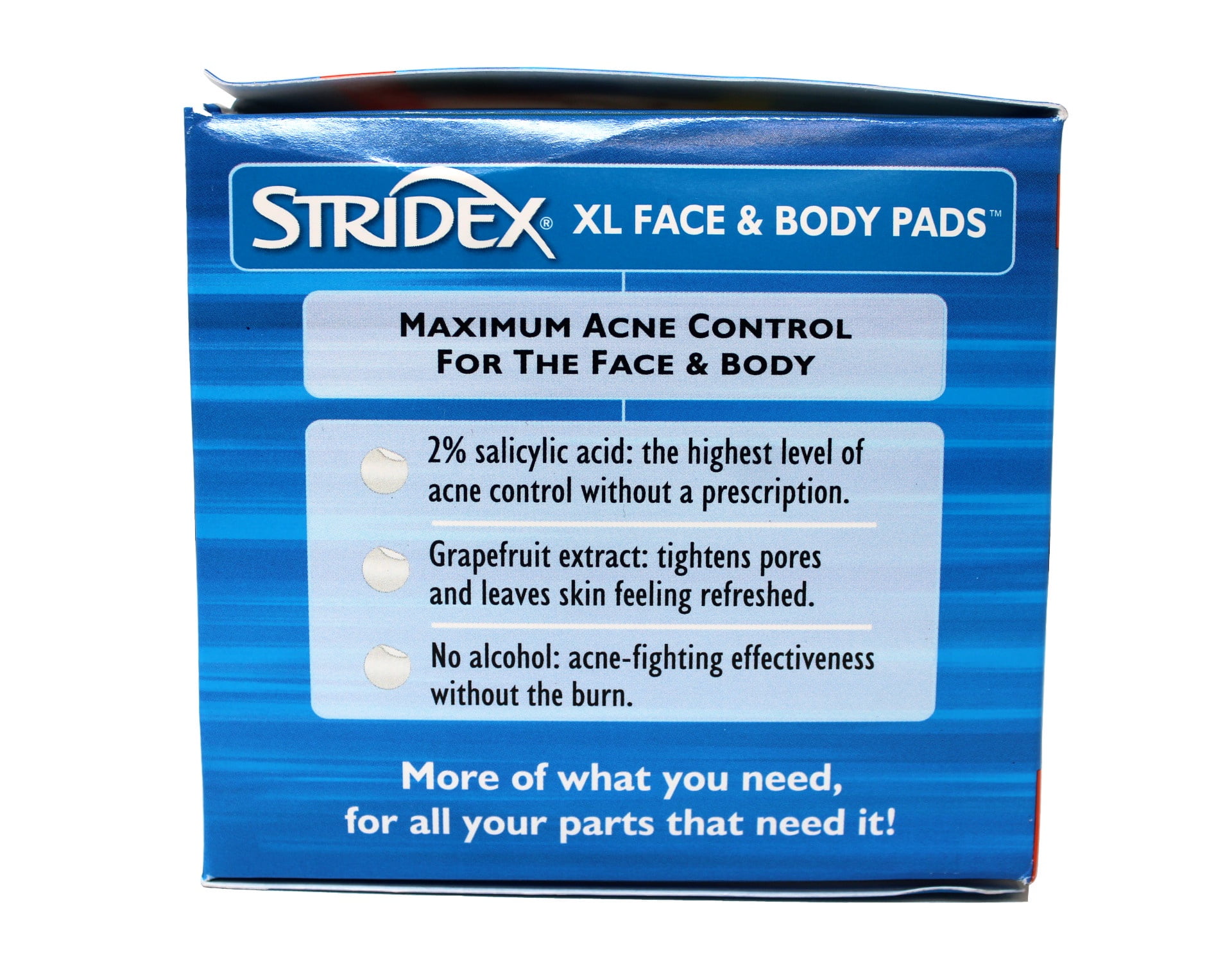 2 Pack - Stridex XL Acne Pads for Face and Body with Salicylic Acid, Alcohol Free, 90 Ct