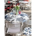 thumbnail image 5 of Outdoor Tablecloth with Umbrella Hole for Patio/Picnic/Party/Camping, Navy Blue Sea Turtle Coastal Waterproof Table Cloth Round Cover Washable, Summer Beach Black Coral Nautical (Dia 60"), 5 of 8