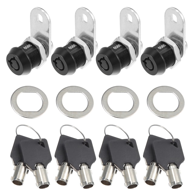 Unique Bargains 4 Sets 5/8' Zinc Alloy RV Storage Locks Cabinet Lock with Keys Fits on 3/8' Max Door Thickness