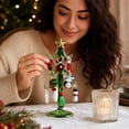 thumbnail image 7 of Tabletop Glass Christmas Tree Ornament Set, Mini Tree with Detachable Hanging Decorations for Office Desk Mantel Home Holiday Winter Decor, 7 of 7