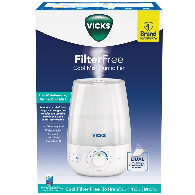 Free Shipping! Vicks Ultrasonic Cool Mist Humidifier 1 Gallon 400