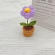 thumbnail image 3 of Decoración de maceta con flores tejidas a mano | Rosa de ganchillo tejida en fibra de poliéster | Mini decoración para el salpicadero, la oficina o el hogar | Planta artificial sin mantenimiento, 3 of 4