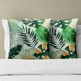 thumbnail image 2 of Tropical Green Leaf Throw Pillow Covers 18x18 Inch Set of 2 Palm Leaves Couch Pillow Case Summer Outdoor Decorative Pillowcase for Patio Bedroom Living Room, 2 of 8