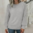 thumbnail image 2 of Rutainlusire Womens Trendy Comfy Warm Loose Sweaters Women's Long Sleeved Round Neck Knitted Sweater Pullover Sweater, 2 of 6