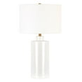 thumbnail image 1 of Henn&Hart 14" Lampe de Table en Céramique/tissu Blanc Mat, 1 of 8