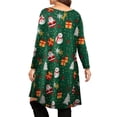 thumbnail image 2 of Bellella Robe de Noël pour Femmes Grande Taille Imprimé Flocon de Neige Robe de Noël Longueur Genou Manches Longues Col Rond Ample Élément Femme F TG, 2 of 3