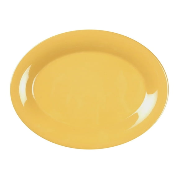 Excellante Color Yellow Melamine Dinnerware Collection 9.5 x 7.25 inch Oval Platter, Comes in Dozen