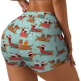 thumbnail image 2 of Kdxio Dachshund Christmas Play Print Workout Shorts for Women Seamless Soft Smooth Gym Yoga Scrunch Active Shorts, 2 of 5