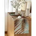 thumbnail image 5 of Summer Beach Table Runner, Realistic Palm Tree Tropical Plant Coastal Cotton Linen Kitchen Table Decoration Washable Dining Tabletop Runners for Home Party Decor 13x72 Inches, 5 of 9