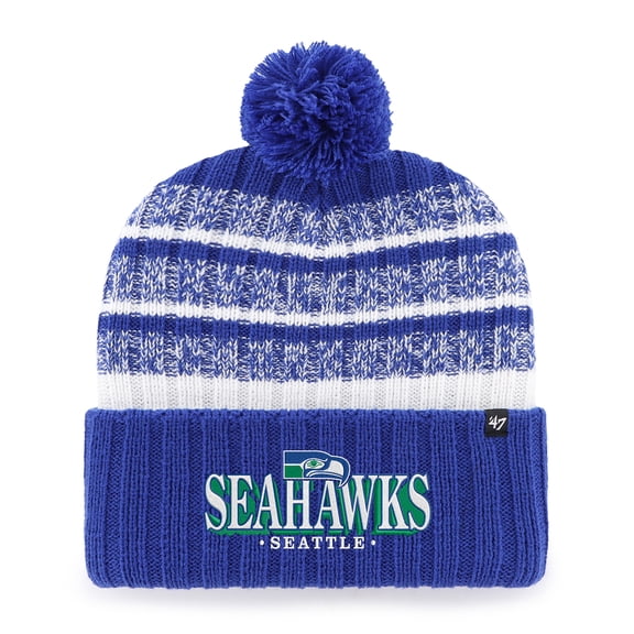 Men's '47 Royal Seattle Seahawks Region Cuffed Knit Hat with Pom