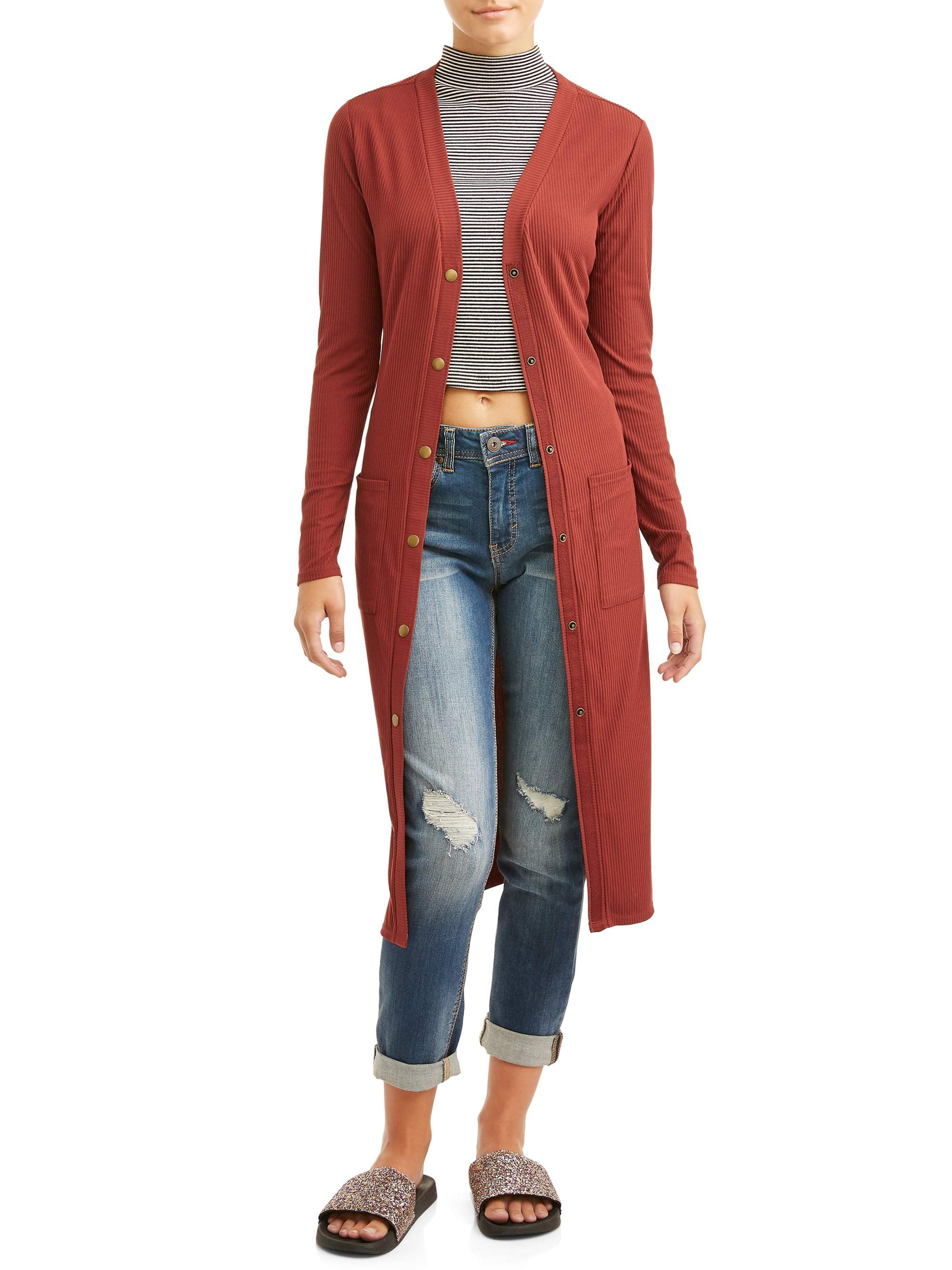 ribbed duster cardigan