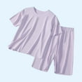 thumbnail image 2 of Chbgutlmr Baby Clothes Girls Boys Sets Kids Solid Color Loose Tees Elastic Waist Pants 2 Piece Loungewear Outfits, 2 of 6