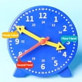 thumbnail image 6 of Kids Educational Learning Clock with Movable Hands, 12/24 Hour Time Teaching Clock Toy for Preschool Early Time Cognition, Classroom Home Learning Aid for Children, 6 of 7