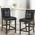 thumbnail image 4 of Gymax Set of 4 Bar Stools 25inch Counter Height Barstool Pub Chair Rubber Wood Black, 4 of 10