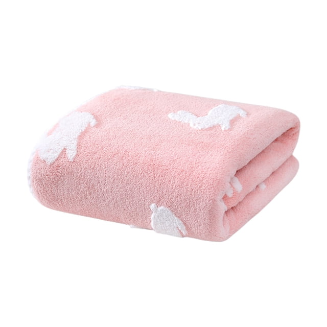 Bath Towel Rabbits Jacquard Super Soft Absorbent Home Decor Pink Bathroom Accessory Velvet Towel