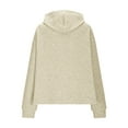 thumbnail image 5 of YODETEY Womens Sweatshirts Hoodies, No Boundaries Drawstring Casual Long Sleeve Textured Knit Loose Hooded Sweatshirt with Pocket, Hoodies for Women,Beige,XXL, 5 of 6