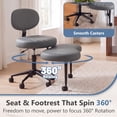 thumbnail image 5 of OMNIBERG Ergonomic Cross Legged Office Chair, Criss Cross Desk Chair ADHD Meditation Yoga Seat with Adjustable Height, Lumbar Support and Footrest, Kneeling Chair with Wheels, Grey, 5 of 7