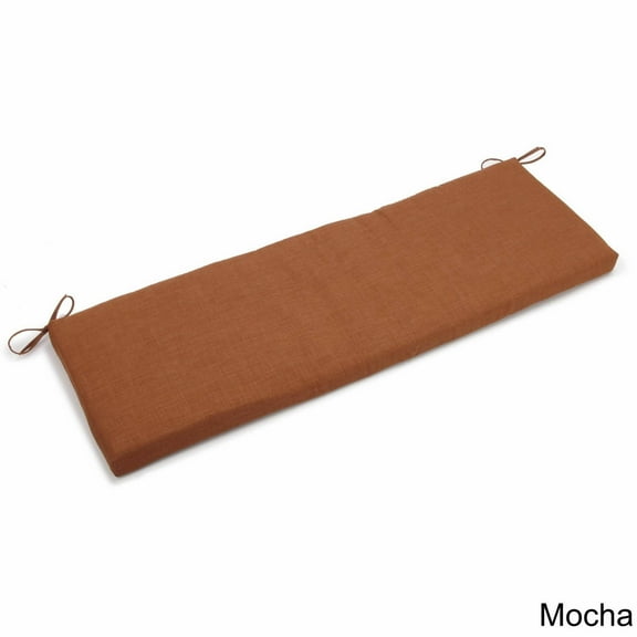 Blazing Needles 60 x 19 in. Solid Outdoor Spun Polyester Bench Cushion, Mocha