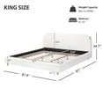 thumbnail image 4 of Lit Rembourré Moderne Minimaliste avec Tête de Lit Douce, Tissu Bouclé, Sans Espace de Rangement, Matelas Non Inclus, Lit Très Grand, 4 of 8