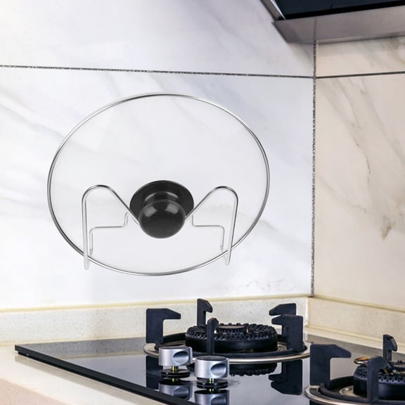 Mobestech Pan Lid Holder Wall Mounted Stainless Steel Pot Lid Organizer Plated Silver