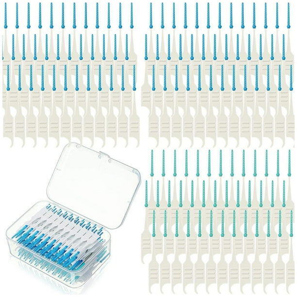 Cepillo interdental flexible de 200 piezas, cepillo portátil para limpieza de residuos interdentales.