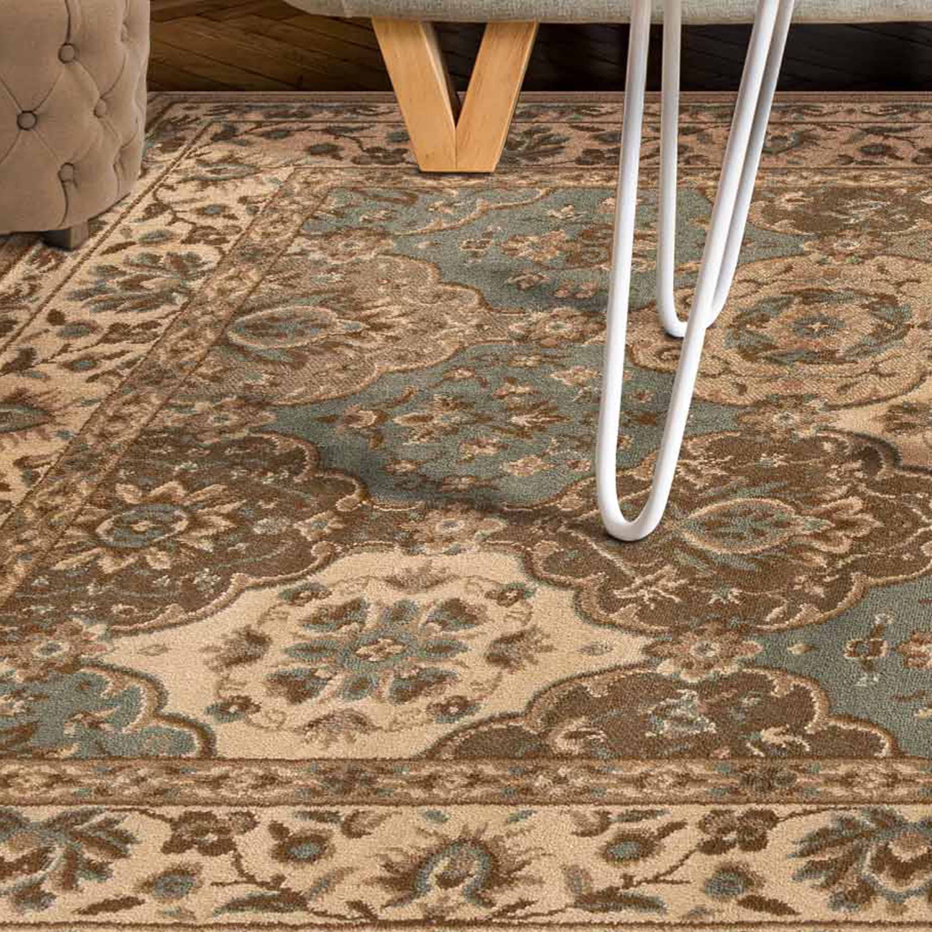 Superior Palmyra Floral Classic Indoor Area Rug, Beige, 5' x 8'