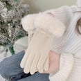 thumbnail image 4 of German velvet mouth womens gloves, outdoor winter warm finger gloves R2O6, 4 of 7