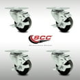 thumbnail image 2 of 3.5 Inch SS Phenolic Swivel Top Plate Caster Set with Brake Service Caster Brand, 2 of 2
