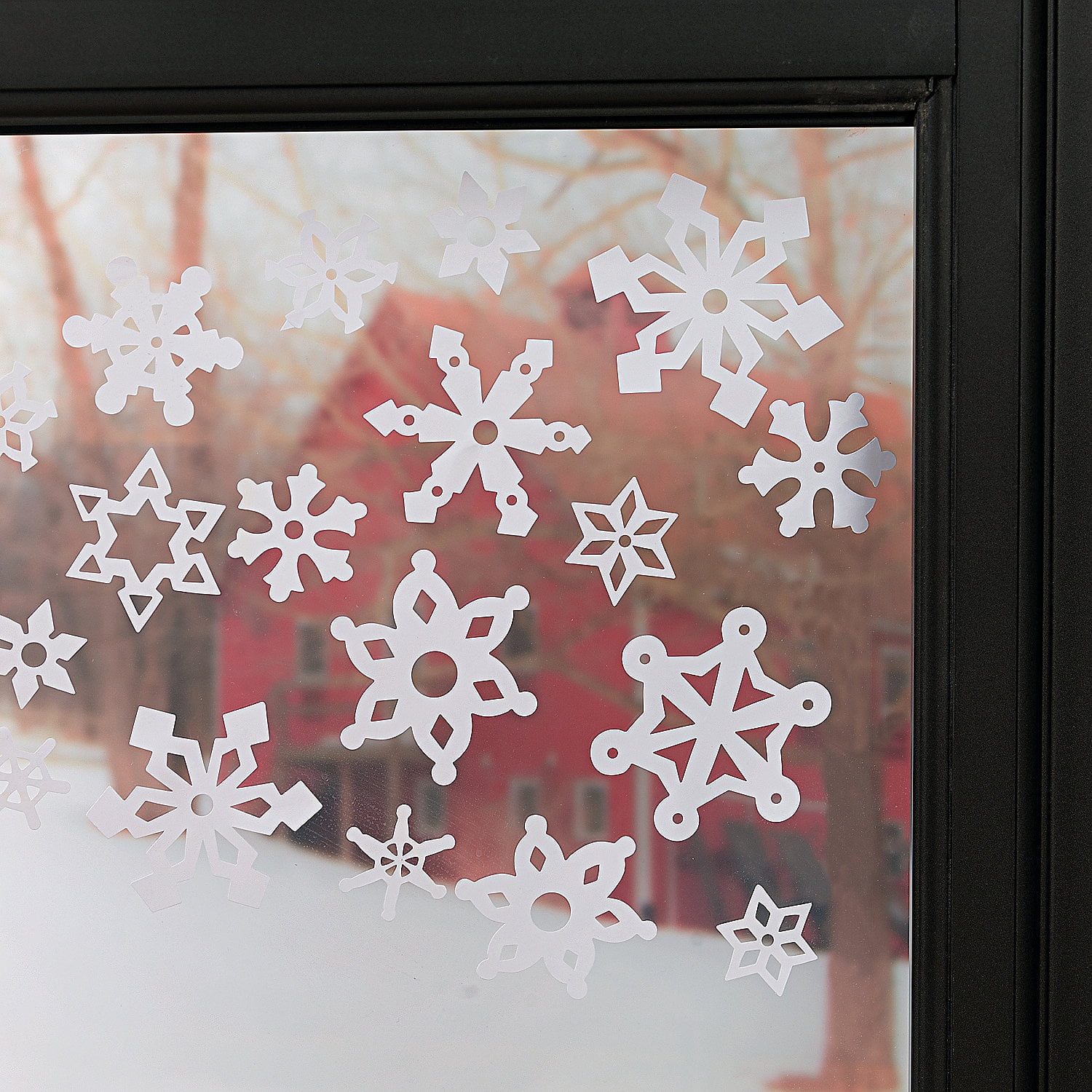 Sea View Stickers 60 Snowflake & Snowmen Window Reusable Christmas Decorations Static Cling 
