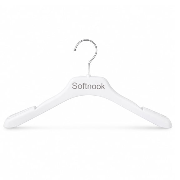 Softnook White Clothes Hangers 10-Pack, Non-Slip Velvet Hangers for Shirts, Pants & Coats, Space-Saving Slim Design for Closets