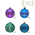 thumbnail image 3 of Valery Madelyn 24ct 2.36" Christmas Ball Ornaments, Peacock Green Purple Blue Hanging Tree Ornaments for Holiday Decor, 3 of 7