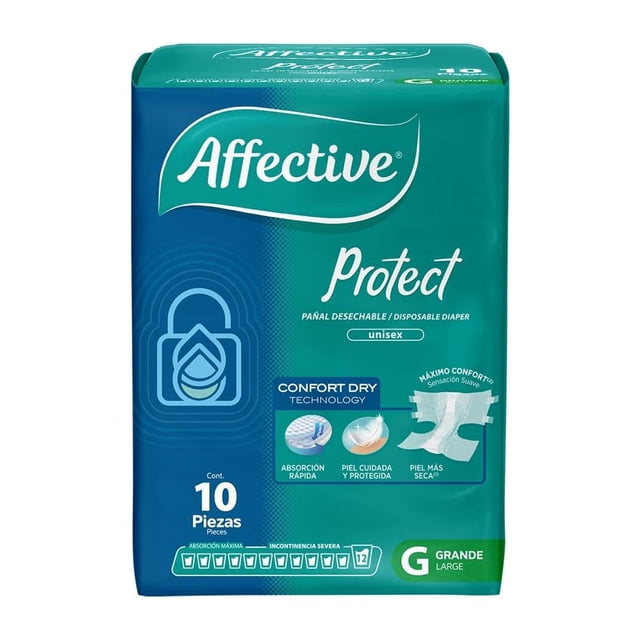 Pañales para adulto Affective Active anatómico grande 10 pzas