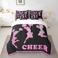 thumbnail image 2 of Castle Fairy Cheer Cheerleader Girl Bedding Comforter Set 7pcs,Black Pink Queen Bedding Sets Super Cozy,Abstract Gradient Queen Sheet Sets,Super Cozy Room Decor,Reversible, 2 of 8