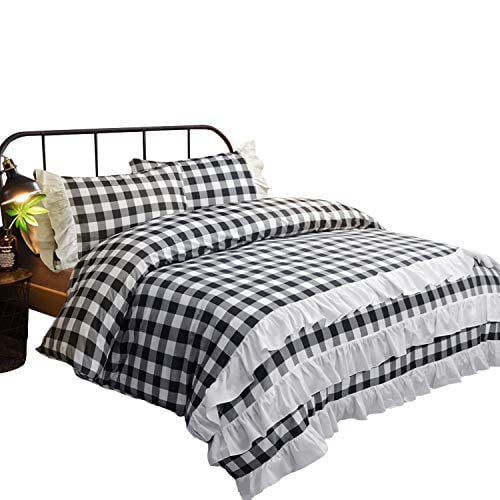 TEALP Buffalo Check Bedding Set 3 Piece Farmhouse Duvet Cover Set(Twin ...