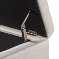 thumbnail image 4 of Benjara Nancy Storage Ottoman Bench, 51 Inch Beige Fabric, Brass Nailhead Trim, 4 of 5