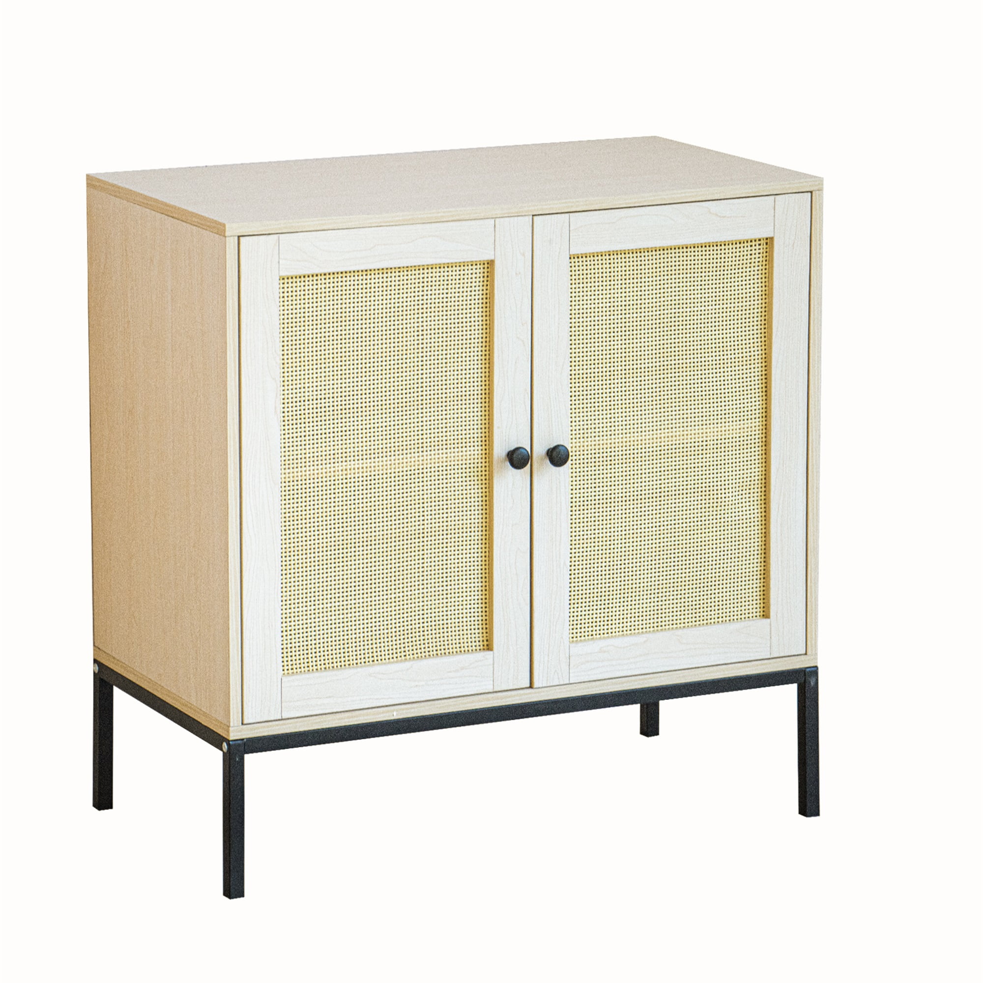 Spaco 31.5' Storage Cabinet with 2 Rattan Doors Bedroom Furniture, Natural Spaco 31.5' Storage Cabinet with 2 Rattan Doors Bedroom Furniture, Natural
