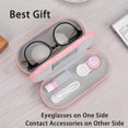 thumbnail image 4 of Muf 2 in 1 Double Sided Portable Contact Lens Case and Glasses Case,Dual Use Design with Built-in Mirror, Tweezer and Contact Lens Solution Bottle Included for Travel Kit, 4 of 6