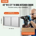 thumbnail image 2 of VEVOR BBQ Access Door, 42W x 21H Inch Double Outdoor Kitchen Door, Stainless Steel Flush Mount Door, Wall Vertical Door with Handles, for BBQ Island, Grilling Station, Outside Cabinet, 2 of 9