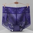 thumbnail image 3 of Bigersell Lace Panties for Women Clearance Underwear Women Bikini Panty Style P-774 Polyester Cheeky Panties Seamless Underwear Ladies Thong Briefs High Waist Women's Panties Dark Blue M, 3 of 5