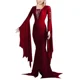thumbnail image 4 of Disfraz de Morticia Addams para mujer, vestido de cosplay, sexy, punk, gótico, bruja, vintage, con cordones, ajustado, para Halloween, 4 of 6