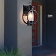 thumbnail image 3 of Industrial Wall Sconces, Waterproof Exterior Outdoor Wall Lamp with Metal Frame Glass Shade for Indoor Outdoor Black, 3 of 7